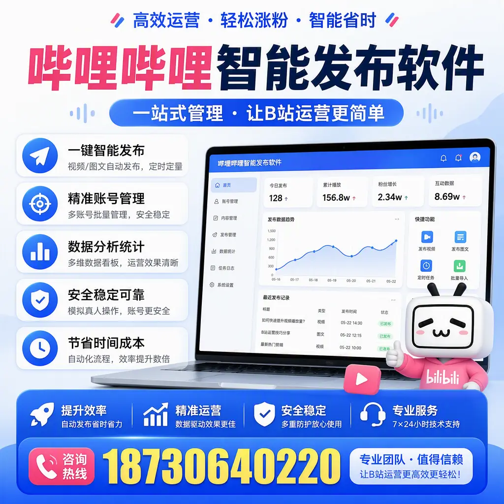 哔哩哔哩智能发布软件的最新功能：在 洛阳 助力内容传播